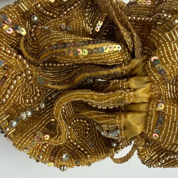 Hand Crafted Gold Beaded Clutch - Picture 4 of 13